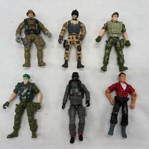Lot of 5 Lanard Chap Mei Army Military Action Poseable Figures + Bonus Figure 4”